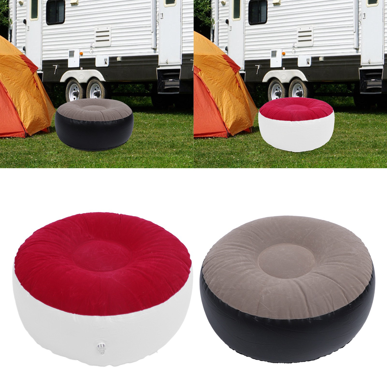 Outdoor Furniture Sofa - Inflatable Flocking Stool Multipurpose Lightweight Portable