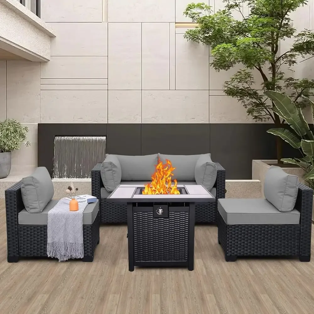 5-Piece Outdoor Patio Furnitur - đánh giá và giá Outdoor Furniture With Fire Pit