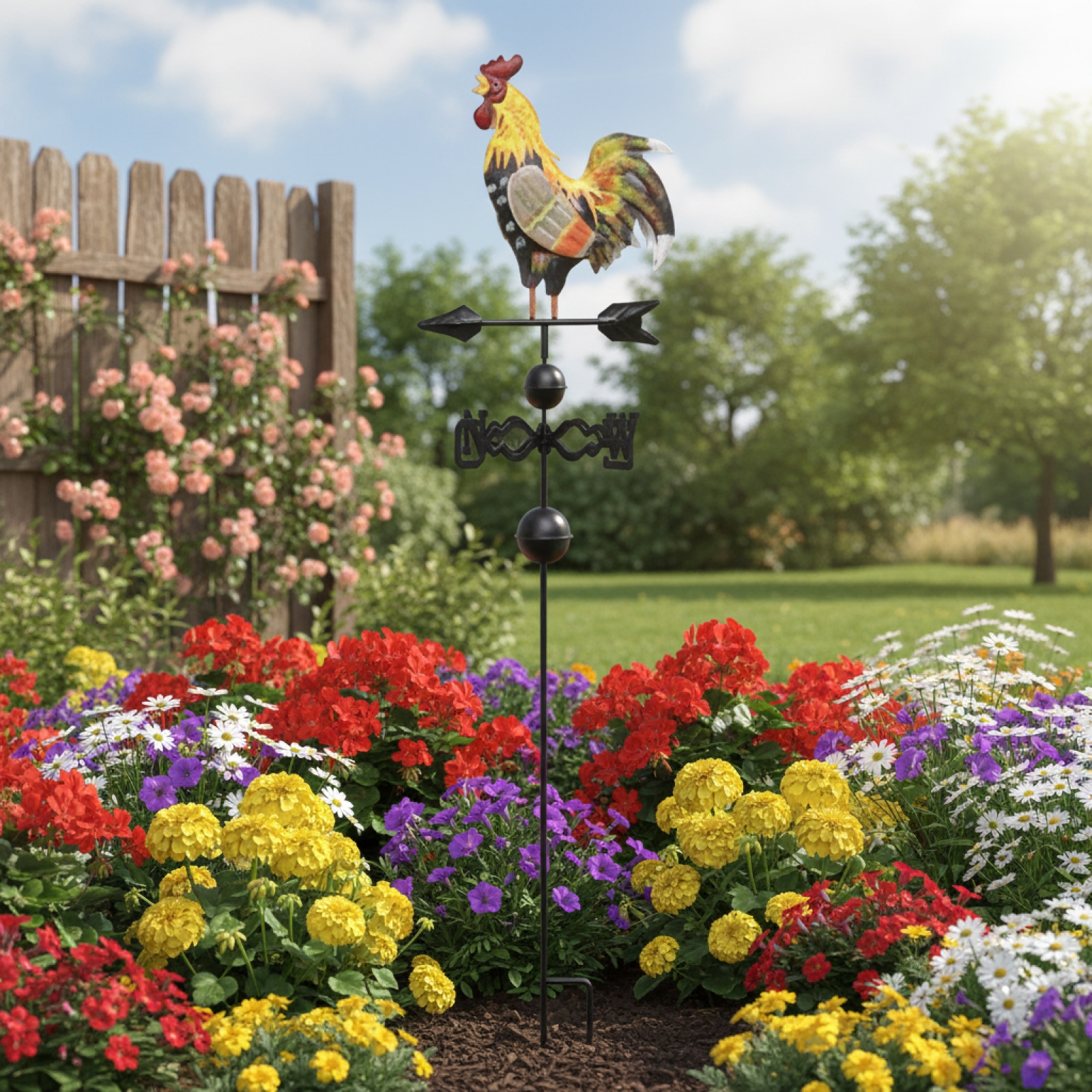 Rustic Iron Rooster Weather Va - đánh giá và giá Outdoor Furniture Decor