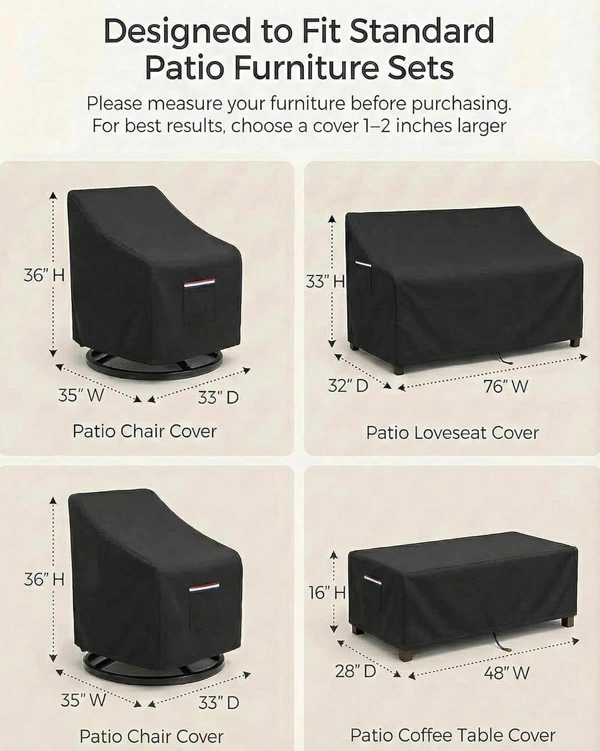 4-Piece Patio Furniture Cover  - đánh giá và giá Outdoor Furniture Sofa