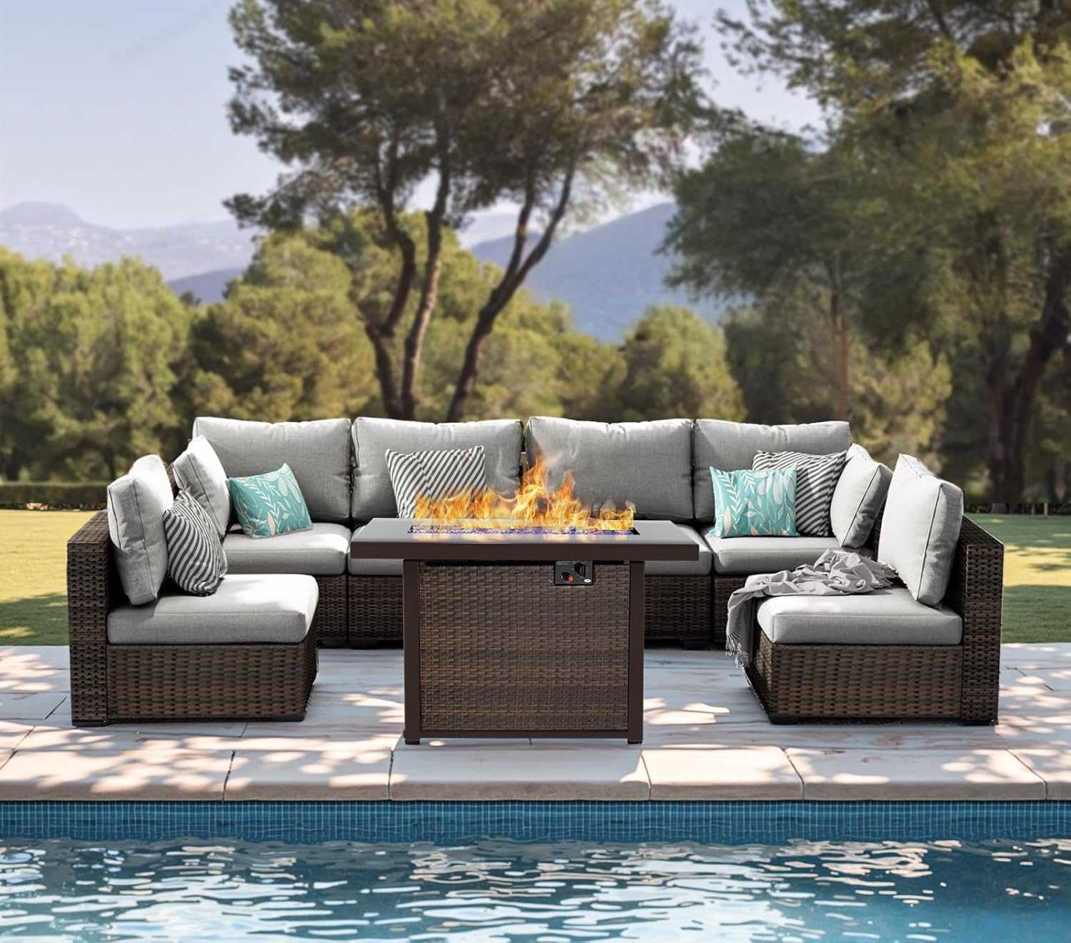 Patio Furniture Set,7 Piece Pa - đánh giá và giá Outdoor Furniture With Fire Pit