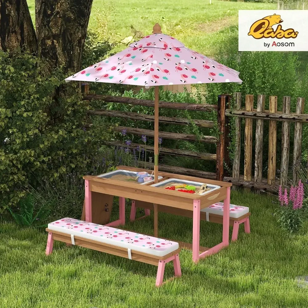 Wooden Picnic Table Set with U - đánh giá và giá Outdoor Furniture Kids