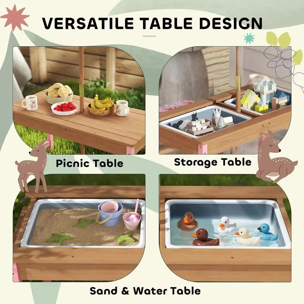 Wooden Picnic Table Set with U - đánh giá và giá Outdoor Furniture Kids