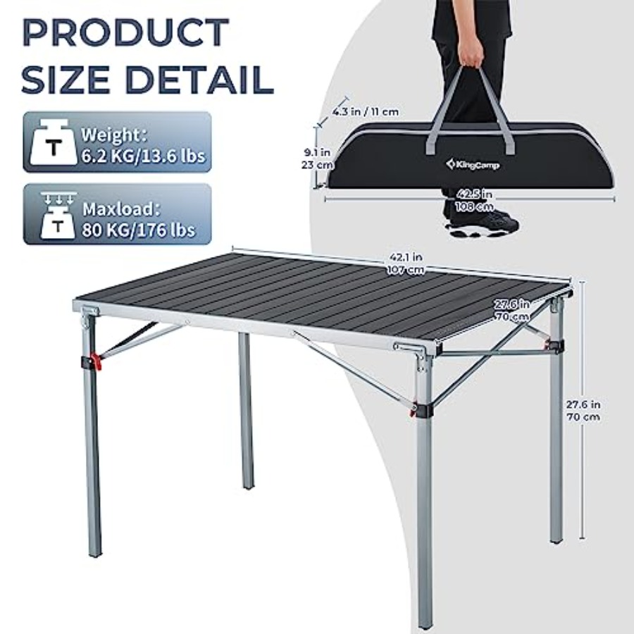 Aluminum Folding Lightweight R - đánh giá và giá Folding Picnic Table