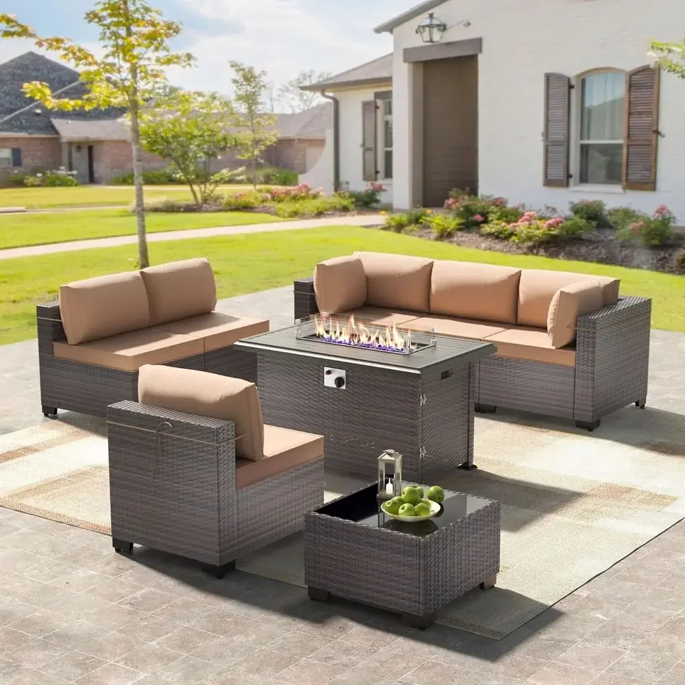 8-Piece Outdoor Patio Furnitur - đánh giá và giá Outdoor Furniture With Fire Pit