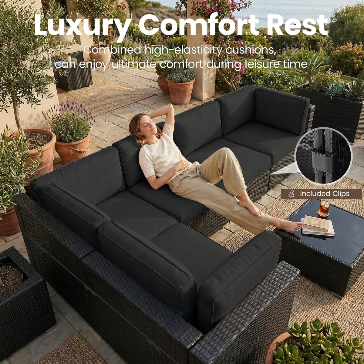 8 Pieces Patio Furniture Set w - đánh giá và giá Outdoor Furniture With Fire Pit