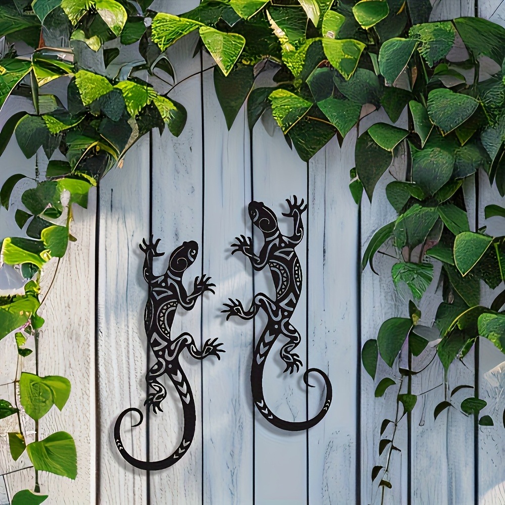 2Pcs Wrought Iron Gecko Wall A - đánh giá và giá Outdoor Furniture Decor