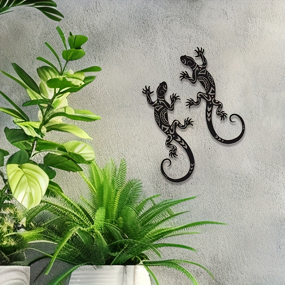 2Pcs Wrought Iron Gecko Wall A - đánh giá và giá Outdoor Furniture Decor