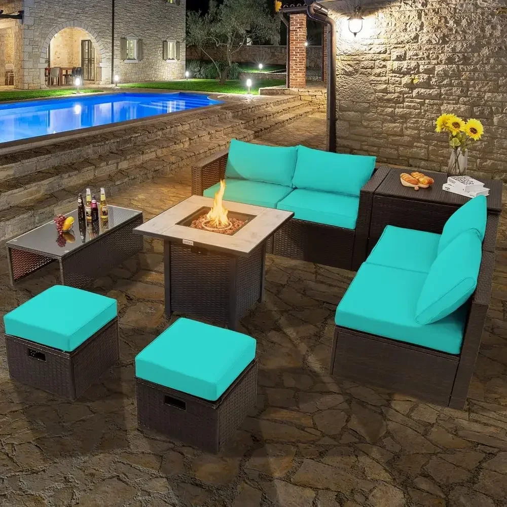 9-Piece Outdoor Patio Furnitur - đánh giá và giá Outdoor Furniture With Fire Pit