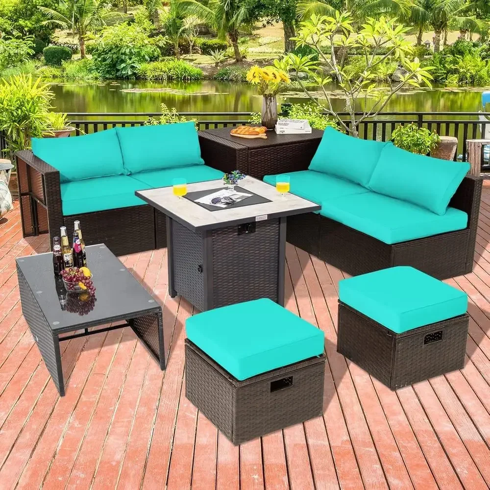 9-Piece Outdoor Patio Furnitur - đánh giá và giá Outdoor Furniture With Fire Pit