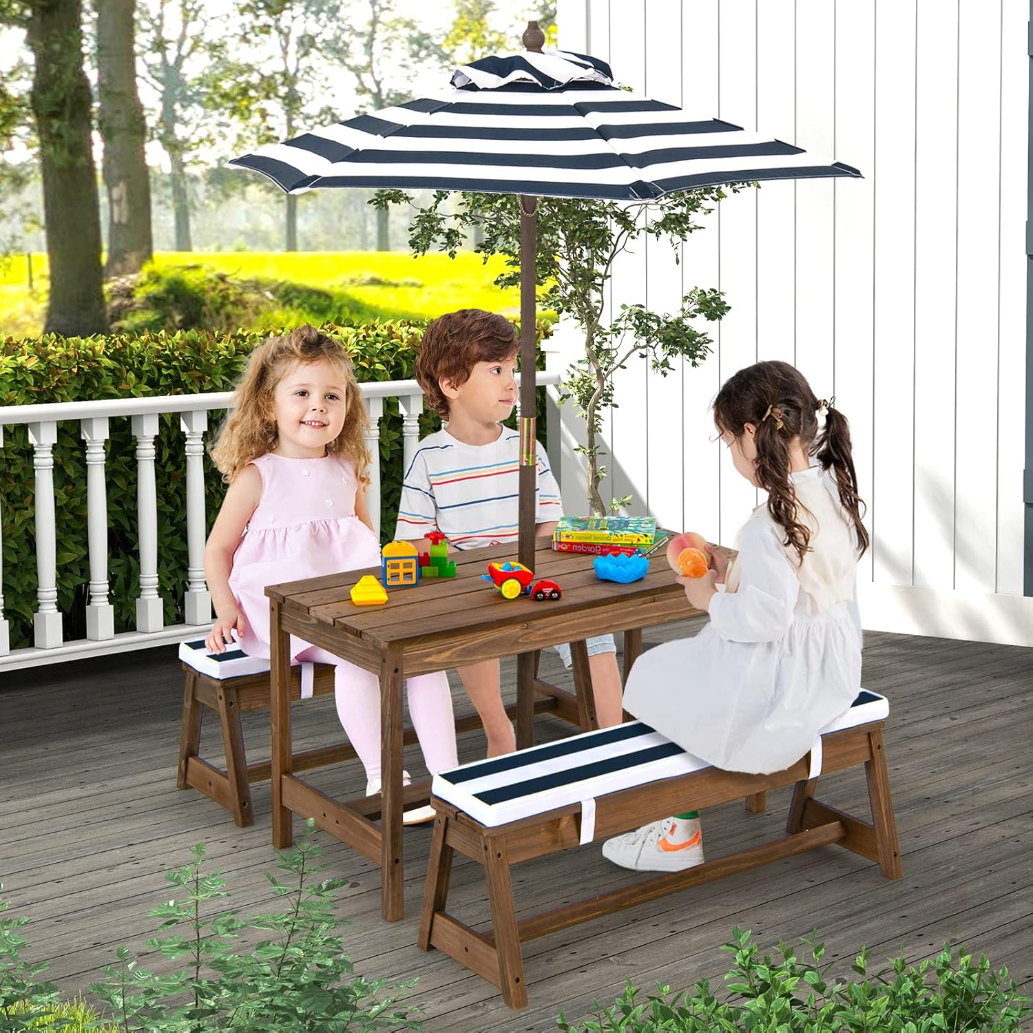 Height Adjustable Wooden Kids  - đánh giá và giá Outdoor Furniture Kids