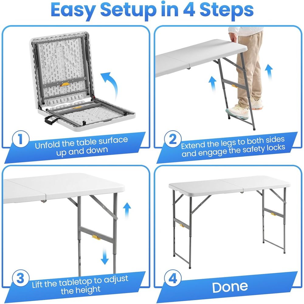 Portable Folding Card Table wi - đánh giá và giá Folding Picnic Table