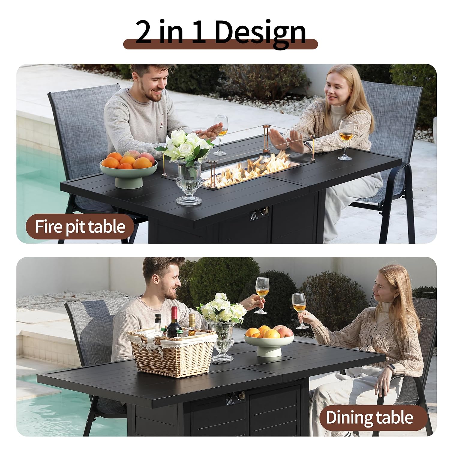 7 Pieces Patio Furniture Set w - đánh giá và giá Outdoor Furniture With Fire Pit