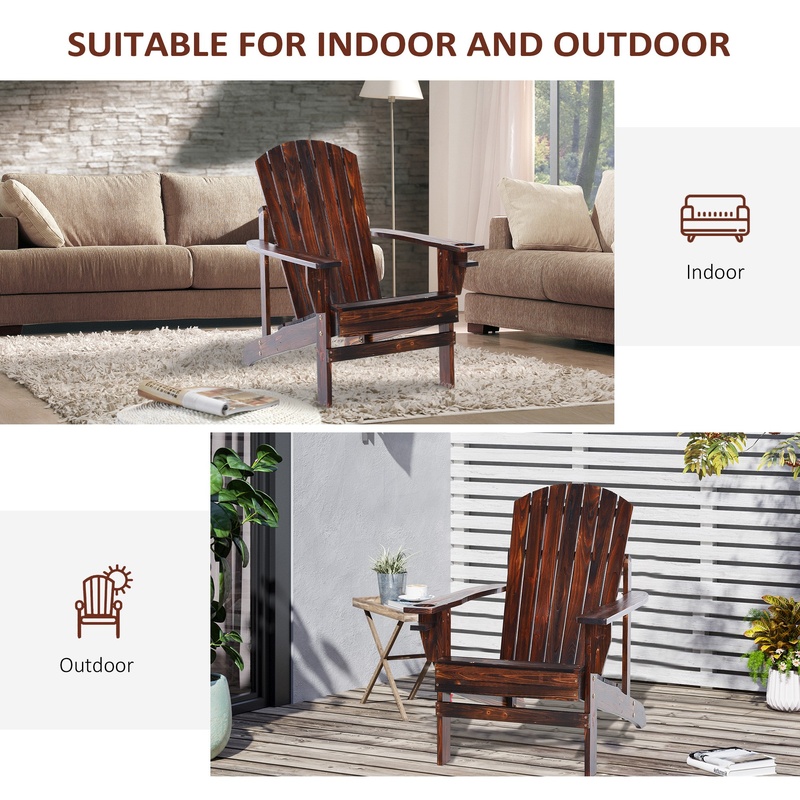 Outsunny Wooden Adirondack Cha - đánh giá và giá Outdoor Furniture With Fire Pit