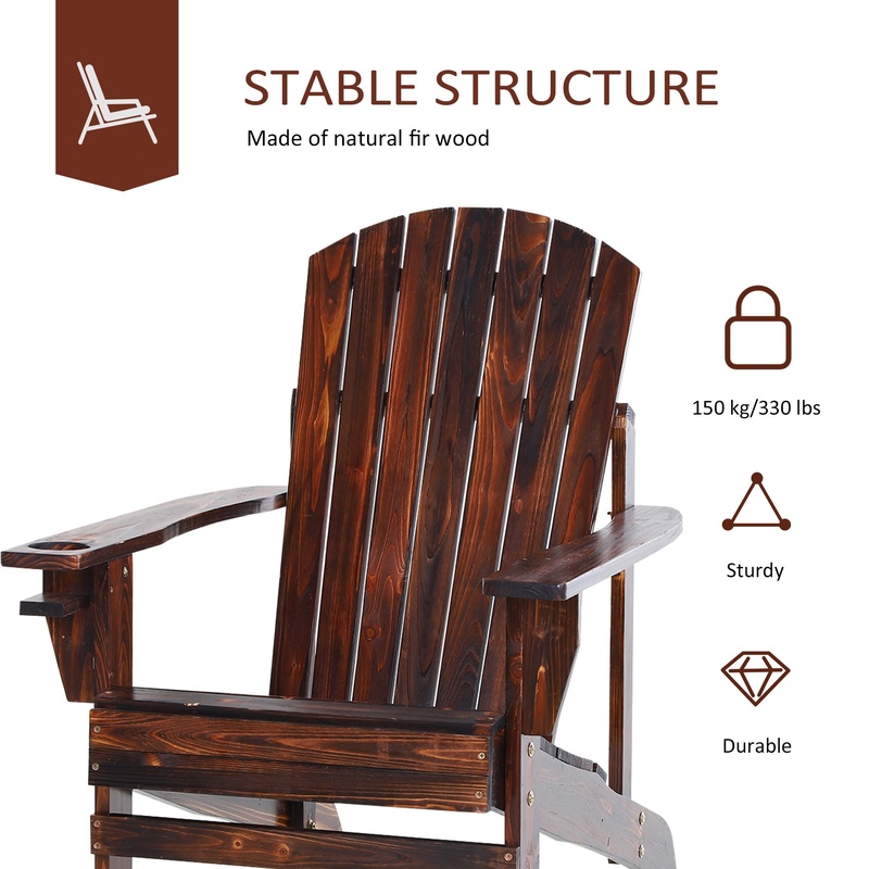 Outsunny Wooden Adirondack Cha - đánh giá và giá Outdoor Furniture With Fire Pit