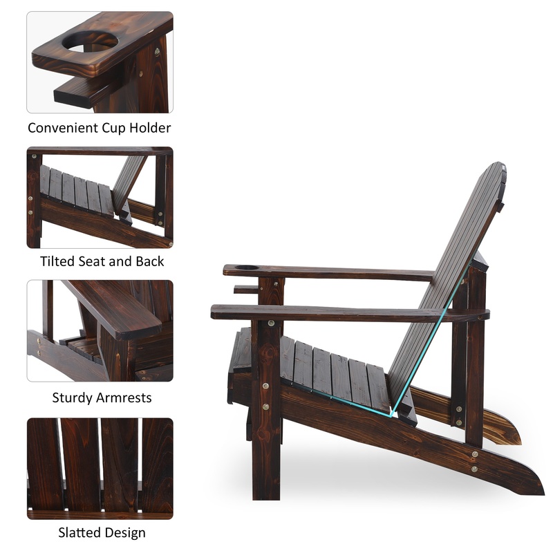 Outsunny Wooden Adirondack Cha - đánh giá và giá Outdoor Furniture With Fire Pit