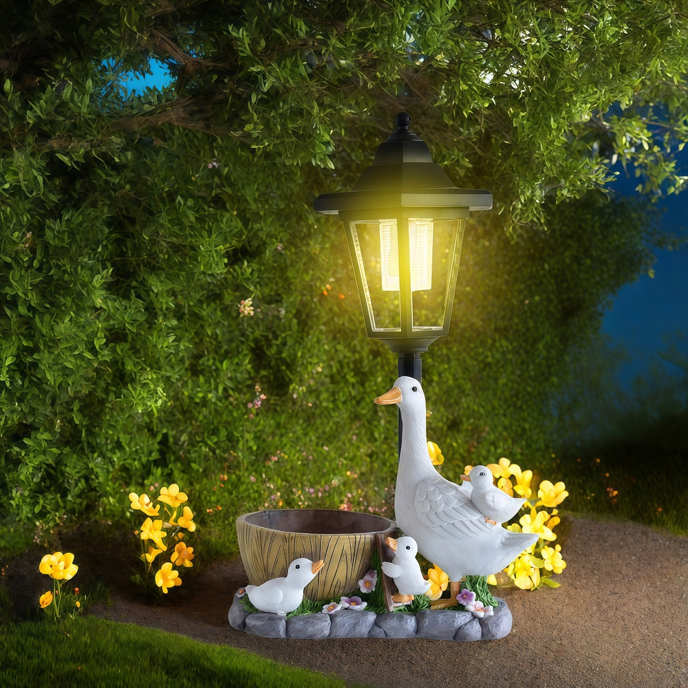 Solar Duck Night Light Garden  - đánh giá và giá Outdoor Furniture Decor
