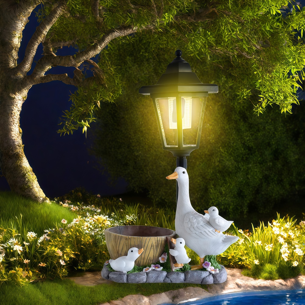 Solar Duck Night Light Garden  - đánh giá và giá Outdoor Furniture Decor