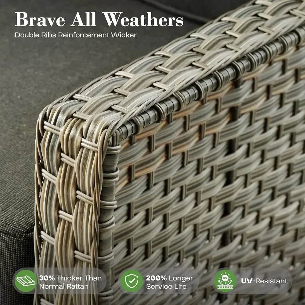 6-Piece Outdoor Wicker Patio F - đánh giá và giá Outdoor Furniture With Fire Pit