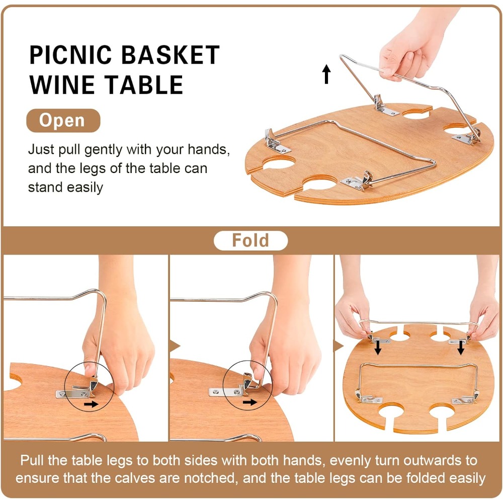 stboo picnic basket for 4, ins - đánh giá và giá Folding Picnic Table