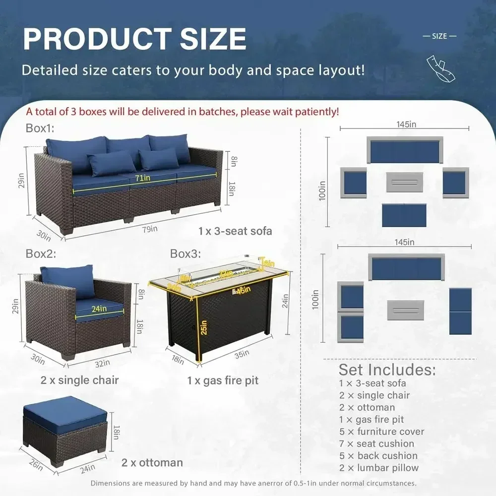 6-Piece Outdoor Patio Furnitur - đánh giá và giá Outdoor Furniture With Fire Pit