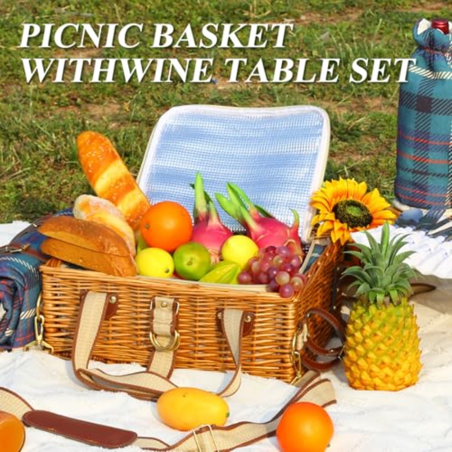 Picnic Basket for 4 with Foldi - đánh giá và giá Folding Picnic Table