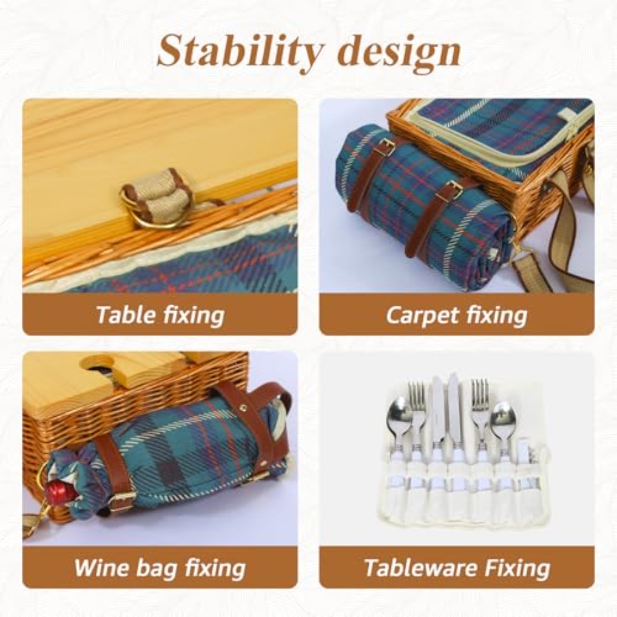 Picnic Basket for 4 with Foldi - đánh giá và giá Folding Picnic Table