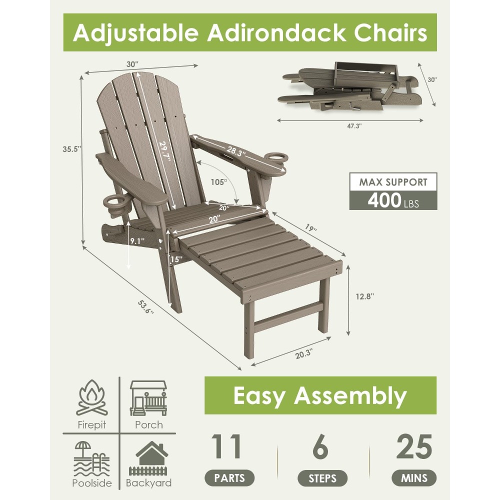 Adjustable Adirondack Chair wi - đánh giá và giá Outdoor Furniture With Fire Pit