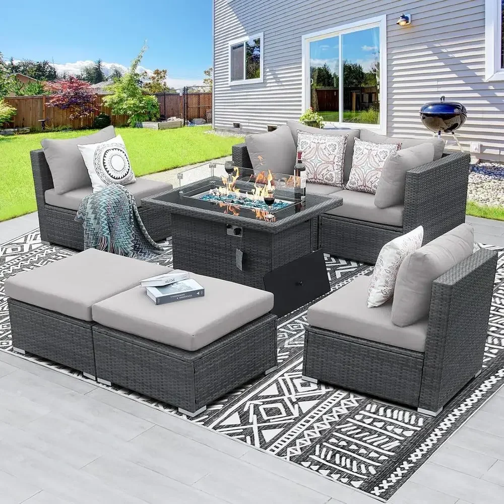6-Person Weather-Resistant Out - đánh giá và giá Outdoor Furniture With Fire Pit