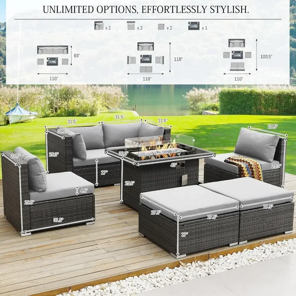 6-Person Weather-Resistant Out - đánh giá và giá Outdoor Furniture With Fire Pit